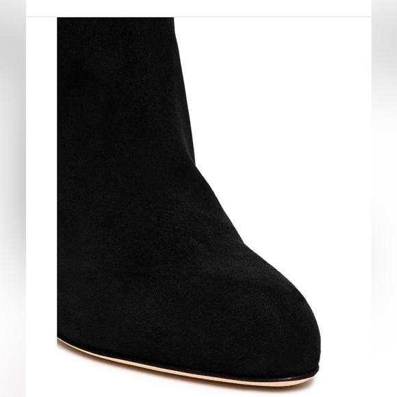 SERGIO ROSSI Suede Knee High Boots Black 9cm - Picture 4 of 9